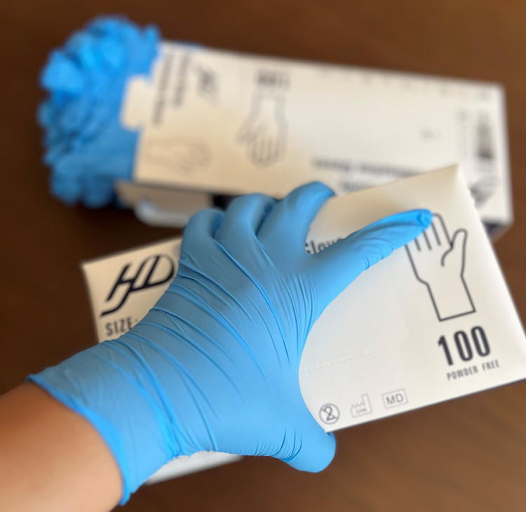 دستکش آبی آسمونی نیتریل